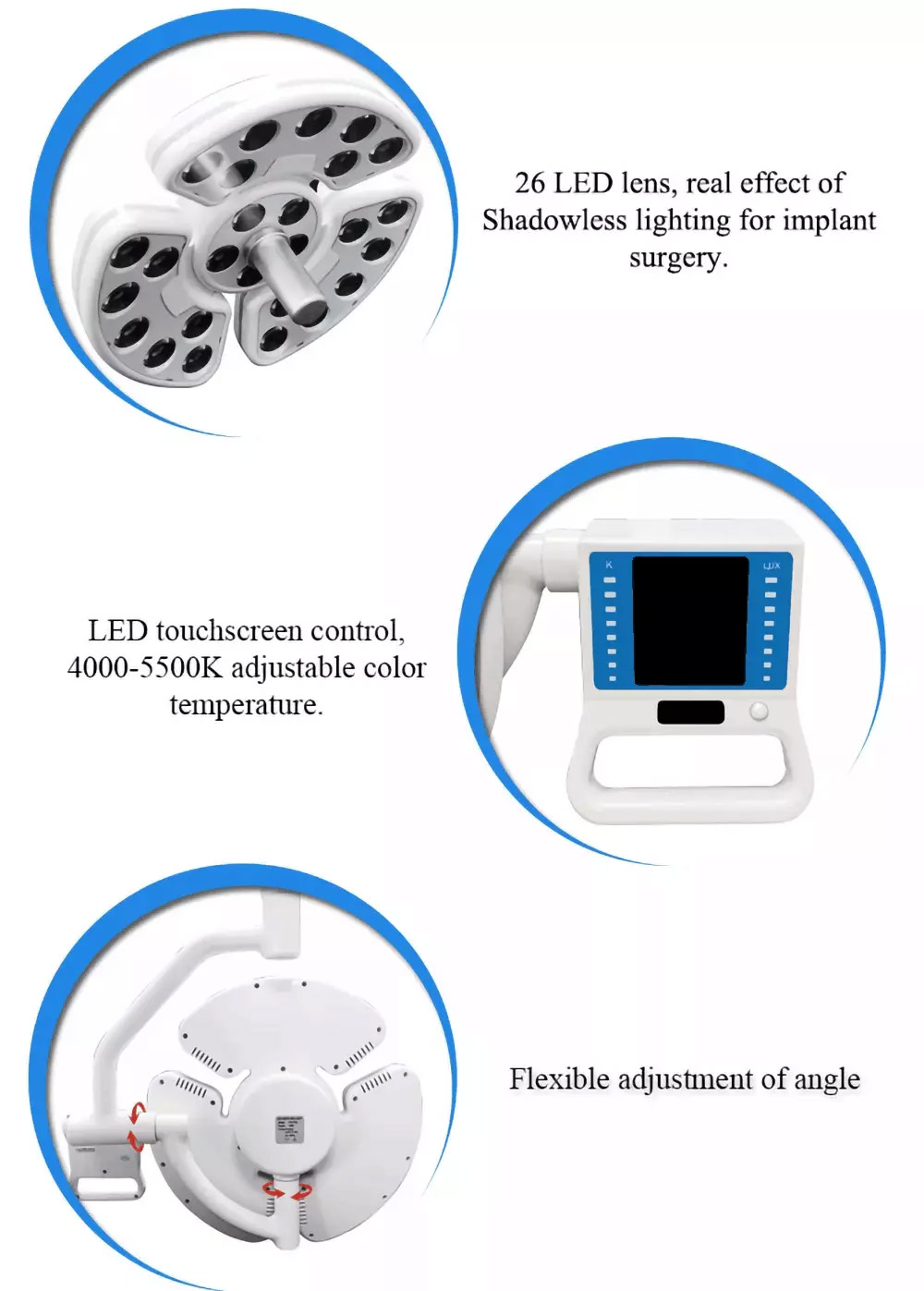 Saab KY-P138 Dental LED Surgical Implant Shadowless Light with Arm for Dental Chair